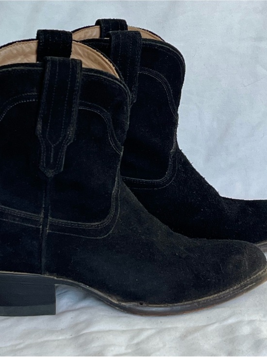 Tecovas Shoes - Women’s Tecovas Black Suede Western Ankle Boots